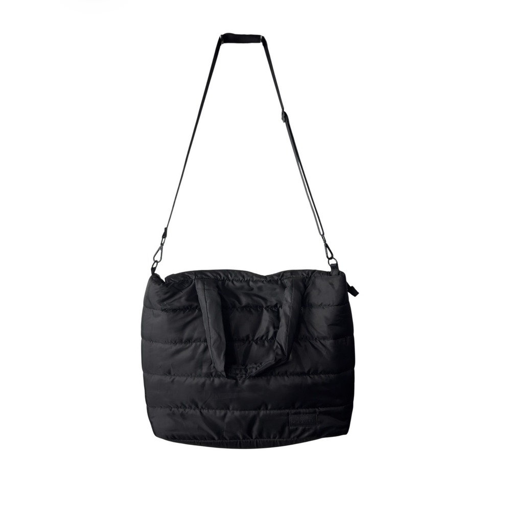 Bugatti Black Puffer Tote Bag Quilted Laptop Travel Satchel Mens Womens